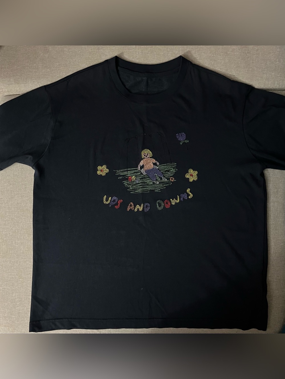 Korean oversized t-shirt with embroidered details